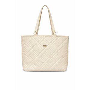 Vintage 1980s Gitano Accessories Off White Quilted Vegan Leather Shoulder Bag To